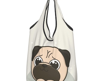 Pug Foldable Eco Bag | Durable & Waterproof Reusable Bag
