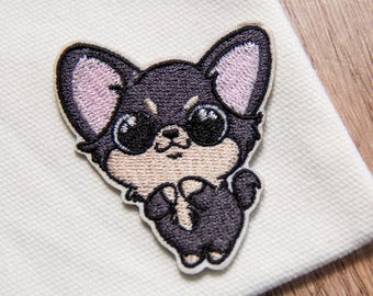 Geborduurde chihuahuapatch | Opstrijkbare hondenlap | Leuke huisdierbadge voor kleding, tassen en jacks | Cadeau voor hondenliefhebbers