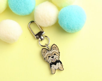 3cm Mini Yorkshire Terrier Acrylic Keychain - Cute Dog Breed Collectible