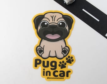 Pug Car Sticker - A Must-Have for Dog Lovers! by Pawsome Island
