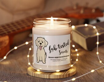 PRESENTES LABRADOR, Vela de soja perfumada, Presente para donos de cães, Tema Labrador, Novo filhote
