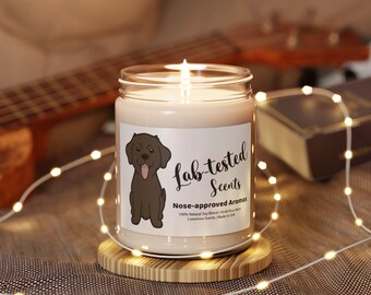 PRESENTES LABRADOR, Vela de soja perfumada, Presente para donos de cães, Tema Labrador, Novo filhote
