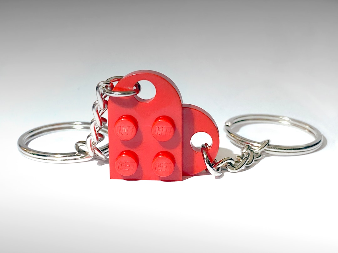 Heart Keychain Made With LEGO Bricks Handmade Love Heart Keyring Couple Boyfriend Girlfriend Gift for Him Her Loved One Etsy