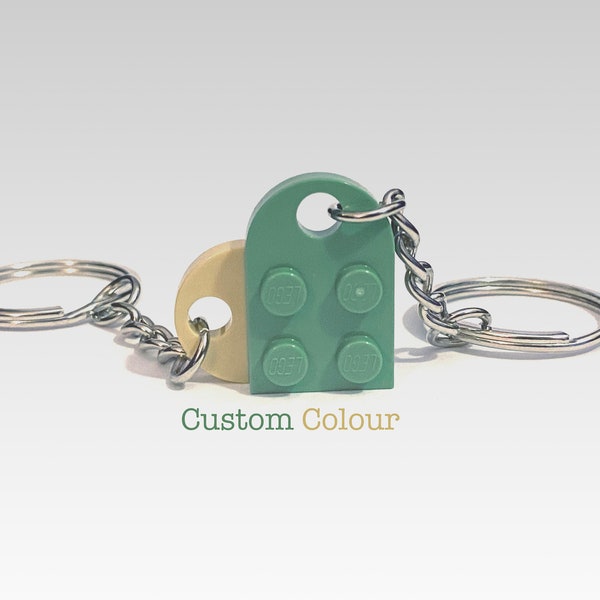 Porte-clés coeur fabriqué avec LEGO Custom Colors Love Keychain Personnalisation Handmade Couple Boyfriend Girlfriend Cadeau pour lui son bien-aimé