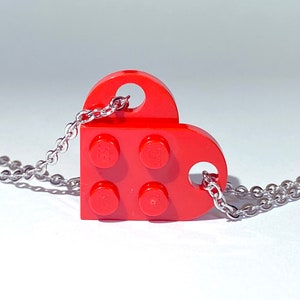 Heart Necklace｜Handmade with LEGO Bricks｜18 Colours Love Heart Pendants
