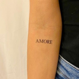 Amore Temporary Tattoo (Set of 2) / Lettering Tattoo