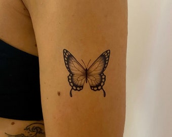 Realistische Schmetterling temporäres Tattoo (2er Set)