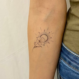 Flower Sun Temporary Tattoo (Set of 2)