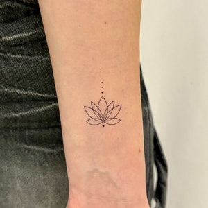 Small Lotus Temporary Tattoo (Set of 3) / Boho Temporary Tattoo