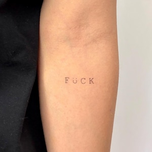 Tatuaje temporal de "Joder" (juego de 3) / Tatuaje de letras