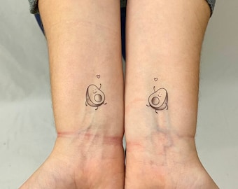 BFF Matching Avocado Temporary Tattoo (Set of 2)