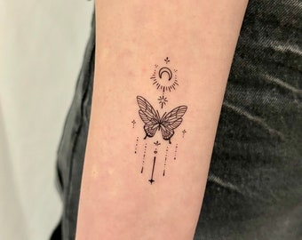 Butterfly Moon Temporary Tattoo (Set of 2)