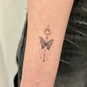 Butterfly Moon Temporary Tattoo (Set of 2)