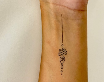 Unalome temporäres Tattoo. (2er-Set)