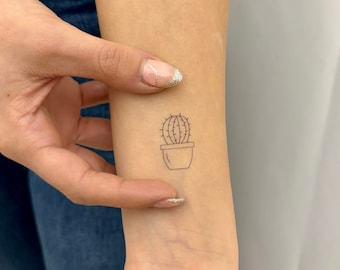 Barrel Cactus Temporary Tattoo (set of 3) - Etsy