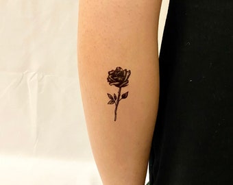 Black Rose Temporary Tattoo / Vintage Rose Fake Tattoo / - Etsy Black Rose Temporary Tattoo / Vintage Rose Fake Tattoo / - Etsy