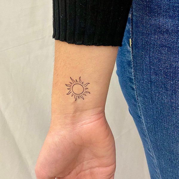 Sun Temporary Tattoo Etsy