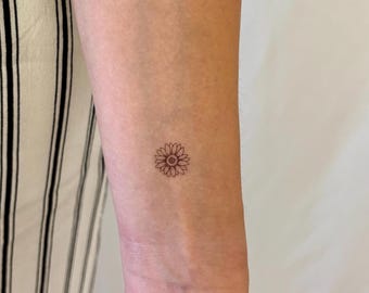 Kleine Gänseblümchen temporäres Tattoo (3er Set) / Handgelenk minimal kleines Tattoo