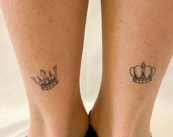 Queen and King Crown Tattoo / King Tattoo / Queen Tattoo / Couple Tattoos /  BFF Tattoo / Matching Tattoo -  Israel