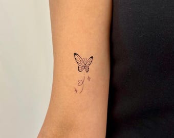 Tijdelijke tattoo vlinderhart (set van 3)