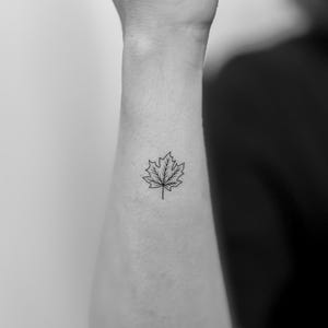 Herbstblatt temporäres Tattoo (3er Set) / Ahornblatt Tattoo / Natur Tattoo