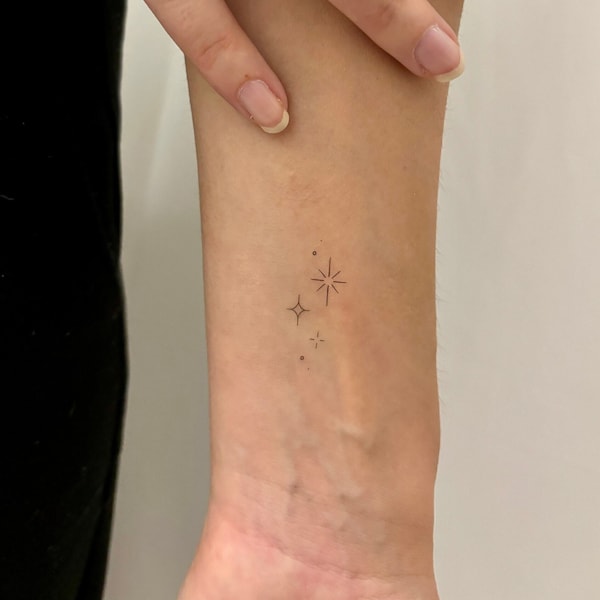 Tatuaje temporal de destellos de estrellas (juego de 3)