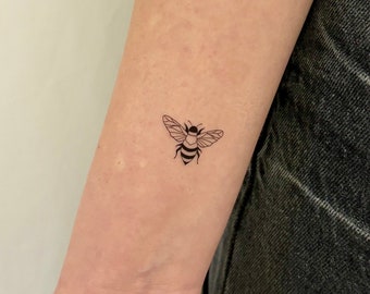 Biene temporäres Tattoo (3er Set) / Hummel Fake Tattoo