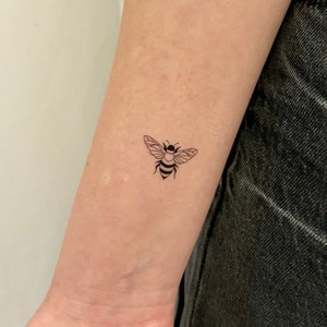 Bee Temporary Tattoo (Set of 3) / Bumblebee Fake Tattoo