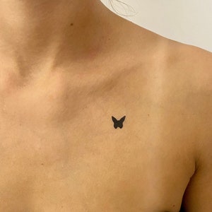 Small Black Butterfly Temporary Tattoo (Set of 3)