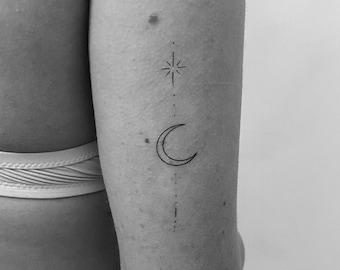Shining Star Moon Sparkles Temporary Tattoo (Set of 2)