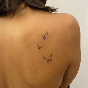 Butterfly Temporary Tattoo Set of 2 / Butterflies Temporary Tattoo image 1