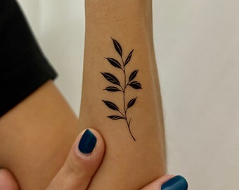 Floral Temporary Tattoo (Set of 2)  / Flower fake tattoo
