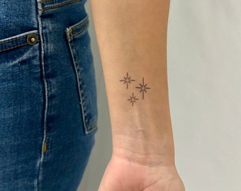 Stars Sparkles Temporary Tattoo (Set of 3)