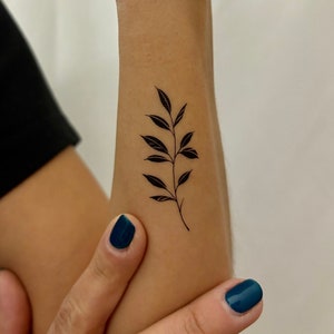 Floral Temporary Tattoo (Set of 2)  / Flower fake tattoo