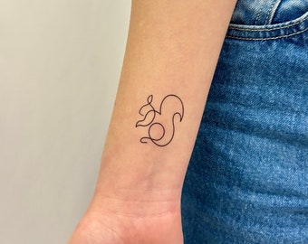 Eichhörnchen temporäres Tattoo (2er Set) / Eichhörnchen Fake Tattoo