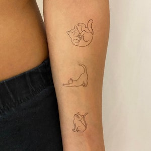 Cat Temporary Tattoos Set of 9 different Tattoos