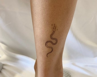 Snake Temporary Tattoo (Set of 2) / Snake Ankle Tattoo