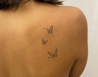 Butterfly Temporary Tattoo (Set of 2) / Butterflies Temporary Tattoo