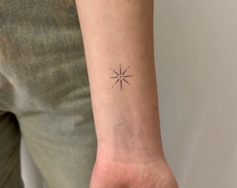Single Star Spark Temporary Tattoo (Set of 3) / Wrist Temporary Tattoo