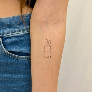Rabbit Temporary Tattoo (Set of 2) / Small wrist tattoo / Animal Temporary Tattoos