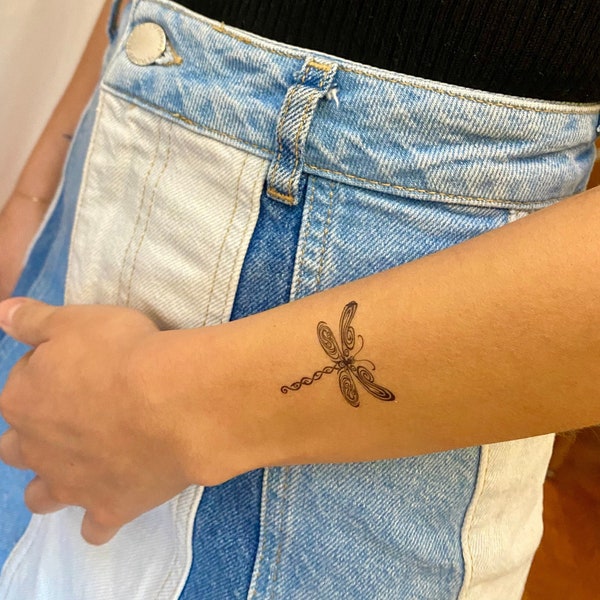 Small Dragonfly Tattoo - Etsy