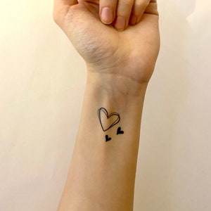 Kleine drei Herzen temporäres Tattoo (3er Set)