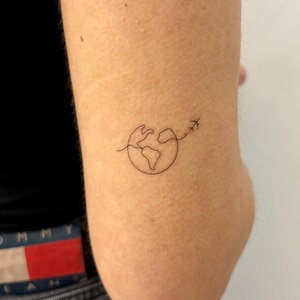 Globale Reise temporäres Tattoo (3er Set) / Reise Tattoo / Abenteuer Tattoo