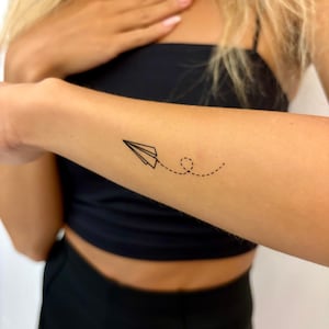 Papierflieger Tattoo (3er Set) / Minimal Papierflieger Fake Tattoo
