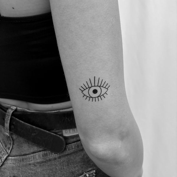 Evil Eye Temporary Tattoo (Set of 3) / Eye Black Fake tattoo / Eye Gift Idea