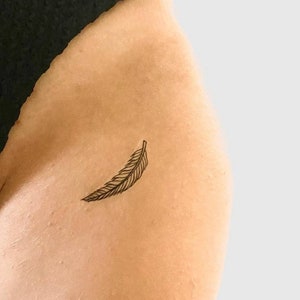 Feather Temporary Tattoo (Set of 2) / Feather Fake Tattoo