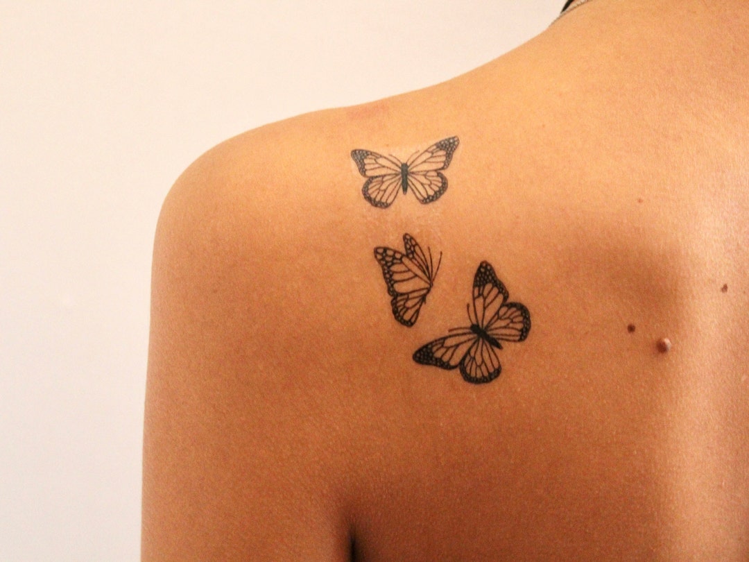 Butterfly Temporary Tattoo set of 2 / Small Butterflies Temporary Tattoo Etsy