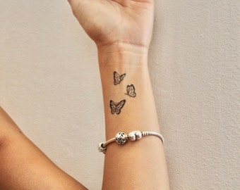 Schmetterling temporäres Tattoo (2er Set) / Kleine Schmetterlinge temporäres Tattoo