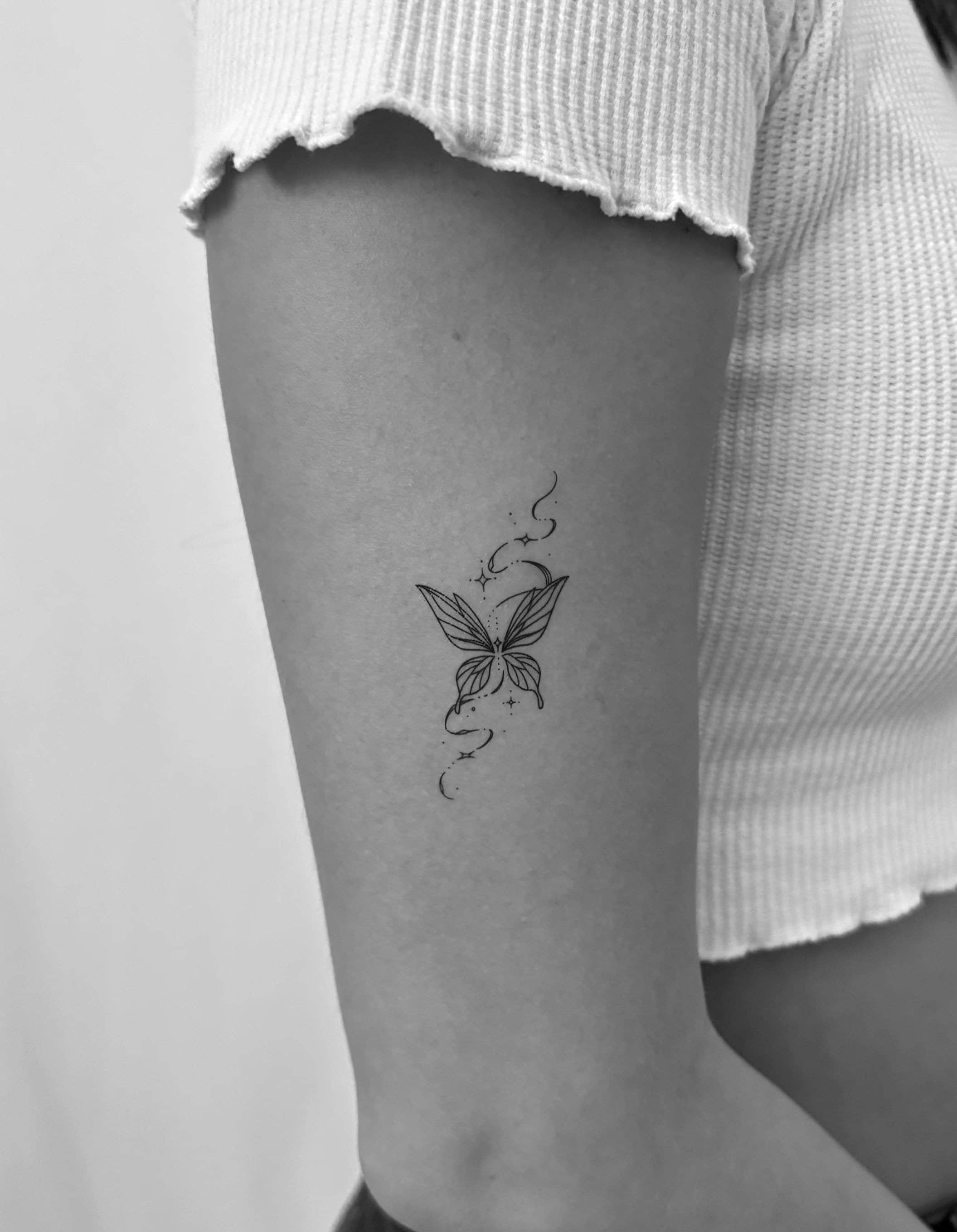 Minimal Butterfly Temporary Tattoo (set of 2) / Bohemian Butterfly Tattoo / Butterfly  Tattoo Sticker / Decorative Skin - Etsy, image size:2111x2719