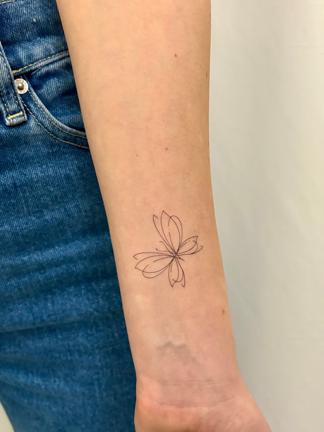 Fine Line Butterfly Temporary Tattoo set of 2  Bohemian Butterfly Tattoo   Insect Temporary Tattoos  Delicate Tattoo - Etsy